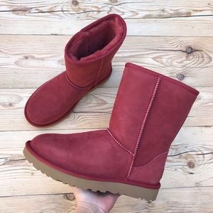UGG Classic Short Suede Boots Sheepskin Lined